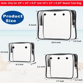 choshion Clear Insert Bag Accessories for Beach Tote Bag, Clear Travel Storage Inner Pouch for Cosmetic, Toiletry & Makeup Brush Organizer Divider