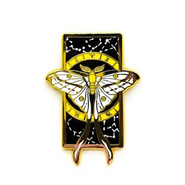 Comet Moth Enamel Pin - Theme Series - Enamel Lapel Pin - Plated Badge for Clothing, Bags, and Lanyards
