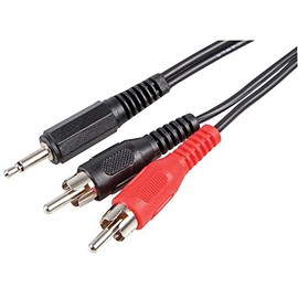 Pro Signal 3.5mm Mono Jack Plug to 2x Phono (RCA) Plugs Lead, 1m Black