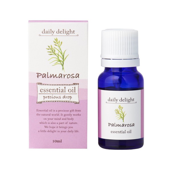 Daily Delight Essential Oil Palmarosa 10ml (100% Natural Essential Oils, Aroma, Floral, Geraniums and Roses with a slightly sweet scent)