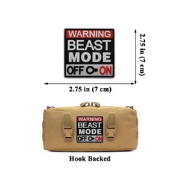 2 PCS AliPlus Warning Patches Beast Mode Off or On Patch PVC Patches Tactical Morale Patch Hook Backed(06)