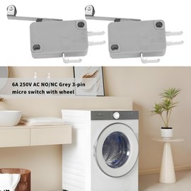 eMagTech 5pcs 3 Pin V3 Micro Switch NO/NC 16A 250VAC Rocker Switch with Long Roller Lever SPDT Momentary Snap Action Micro Switch for Communication Equipment for Automotive Electronics Products