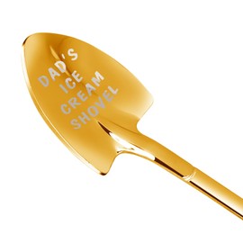 Gifts for Dad Stocking Stuffers for Men dad Father Gifts Men Ice Cream Spoon Scoop for Ice Cream Lovers, Gifts for Men Funny Engraved Stainless Steel Spoon Shovel, Birthday Fathers Gifts (Golden)