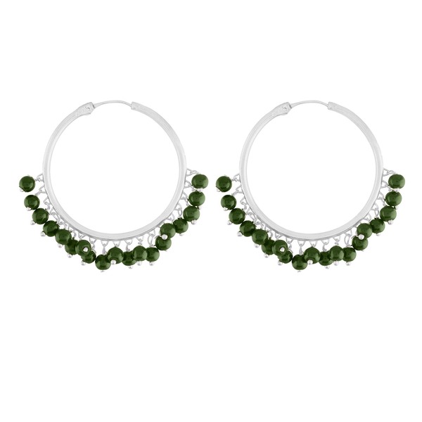 I Jewels Silver Plated Pearl Chandbali Earring for Women (E2628SG)