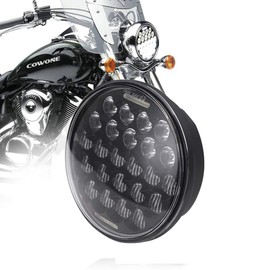 COWONE 5D 5-3/4 5.75" LED Headlight for LED Projector Headlights Compatible with Sportster Iron 883 Street BOB Low Rider Super Wide Headlamp Driving Lights Black