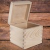 Small Square Cube Wooden Box with Lid | 11 x