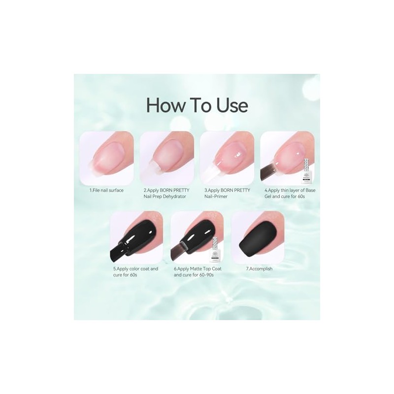 Born Pretty Matte Top Coat Gel U V 15ML -