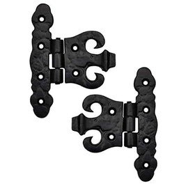 Adonai Hardware "Addon" Antique Cast Iron Vintage Heavy Duty Cabinet T Hinges (3" x 2 Pack, Matte Black) for Barn Doors, Kitchen Cupboards, Wardrobes, Sheds, Windows, Wooden Box, Chest and Trunks