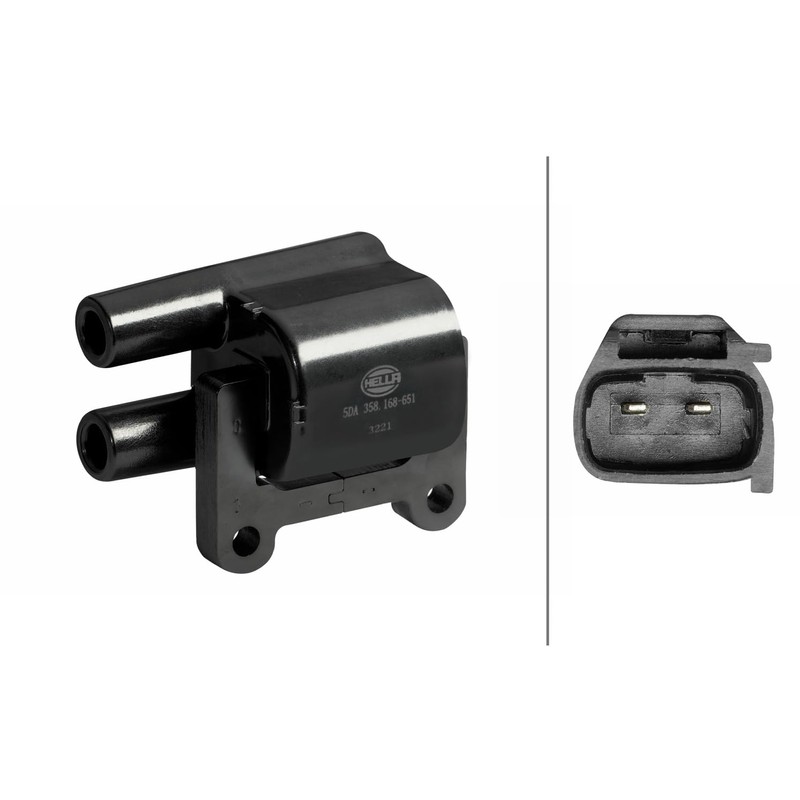 HELLA 5DA 358 168-651 Ignition Coil - 12 V -