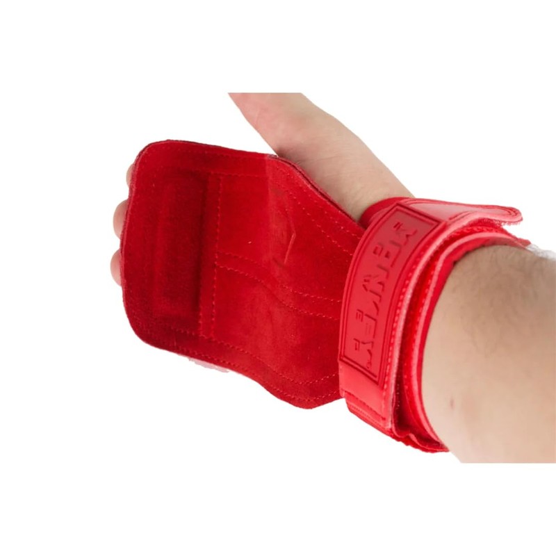 Monkey Power Straps con Callera de Piel Rojos, Gym Crossfit