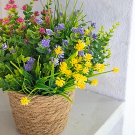 NETAP Artificial Flowers for Outdoors,Fake Outdoor Flowers 12 Bundles UV Resistant Faux Flowers for Outdoor Planters Hanging Planter Patio Window Fall Summer Decor