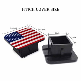 Beabes Trailer Hitch Receiver Covers American Flag Hitch Cover Protector, The United States Flag 2" Inch Tow Rear Hitch Tube Cover Plug Cap for Pickup Trucks Cars SUVs Sedans Tractors