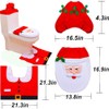 SHATCHI Christmas Santa Toilet Seat Cover and Mat Bathroom Set