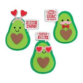 Fun Express Valentine Avocado Magnets Craft Kits - 12 Pieces Fun DIY Valentines Day Crafts for Kids Includes All Materials for 12 Magnets Perfect for Classroom or Home Activities 12 Pieces