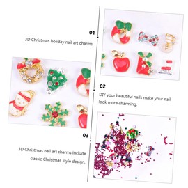Minkissy Christmas Nail Art Rhinestones 4 Boxes DIY Manicure Gems Mini Gems for Nail Stickers Decorative Home Use