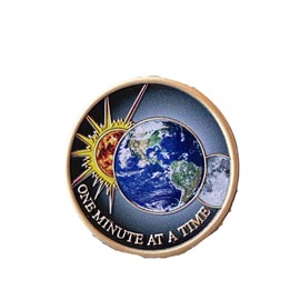 Universe One Minute at A Time Sun Earth Moon Medallion Serenity Prayer Coin Color
