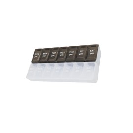 7 Day Weekly Pill AM PM Organizer, ShysTech Large Pill Case Pill Box for Pills/Vitamin/Supplements/Medication (Black/White)