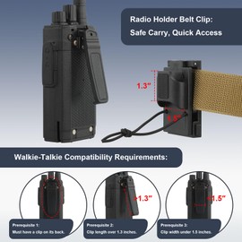VigorKeeper Tactical Radio Holder Duty Belt Accessories, Radio Holster Belt Clip Fits 1.5"-2.35" Belts, Police Accessories Walkie Talkie Holder
