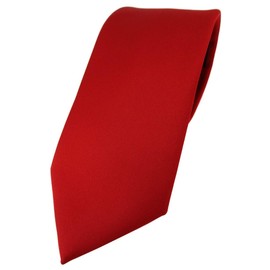 TigerTie Mens Tie - Classic 7.5cm Tie in Plain Design, Ideal for Business Dates, Festive Occasions and Casual Wear, red