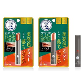 Mentholatum Lip Flash Tint Trip Orange Set of 2 (6 Types of Oil Formulation, Highly Moisturizing, Beautiful Coloring, Anti-Falling, UV Protection, SPF26 PA+++)