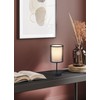 Trio Leuchten Burton 511400132 Table Lamp Metal Black Matt Fabric