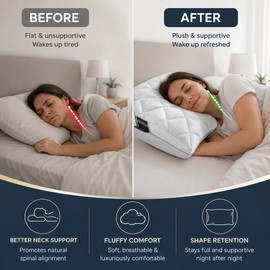 Hotel-Style Sleeping Pillow for Adults – Resilient Polyester Fill for Head and Neck Support at Home or Guest Rooms