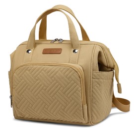 FHELAD Diaper Bag Small Diaper Backpack,Waterproof Multi-Function Newborn Baby Stylish Mini Tote Maternity Bags Travel Backpacks with Insulated Pockets, Light Brown