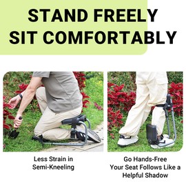 ERFEI Knee Seat for Gardening with Straps – Ergonomic Garden Kneeler and Seat with Knee Pads & Joint Support, Gardening Workseat for Seniors, Yard & Farm Work