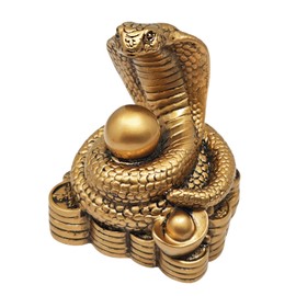 Fengshuibringluck Chinese Zodiac Snake Resin Statue Fortune and Luck Amulet Decoration Figurine