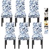 ANNA QUEEN Blue Floral Chair Covers for Dining Room Kitchen