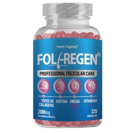 Purely Organics  Suplemento para Cabello y Piel con Colgeno, Omegas y Vitamina E  Foliregen Professional  220 Cpsulas                                 