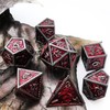 HAOMEJA メタルダイスセット 7匹のドラゴン 多面体ダイス DND ダイス D&D ダンジョンズ&ドラゴンに適用(ブラック ダークレッド)