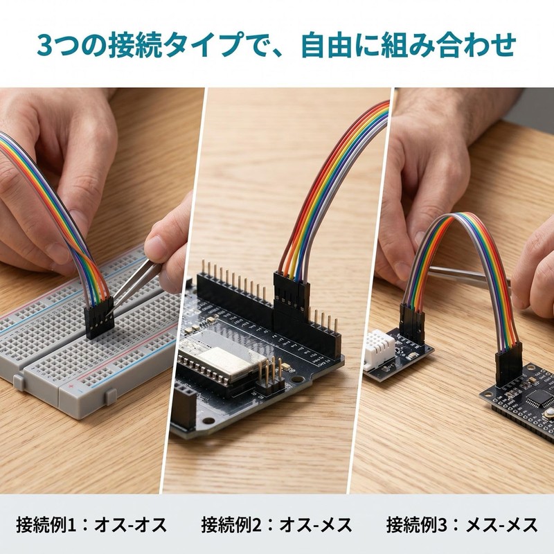 KKLM ブレッドボードジャンパーワイヤー デュポンワイヤー オス-オス オス-メス ブレッドボード配線用ジャンパーワイヤー カラーデュポン線 20cm 120本セット オスオス
