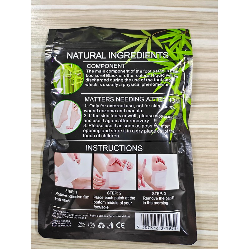 50PCS Foot Pads, Natural Bamboo Vinegar Ginger Powder Foot Pads