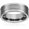 Tungsten Carbide 8 mm Flat Wedding Band Ring Satin Finish