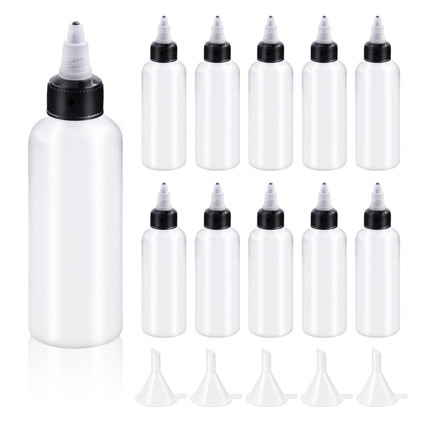 Swpeet 15Pcs Clear Dispensing Bottles with Small Funnels Kit, 4oz