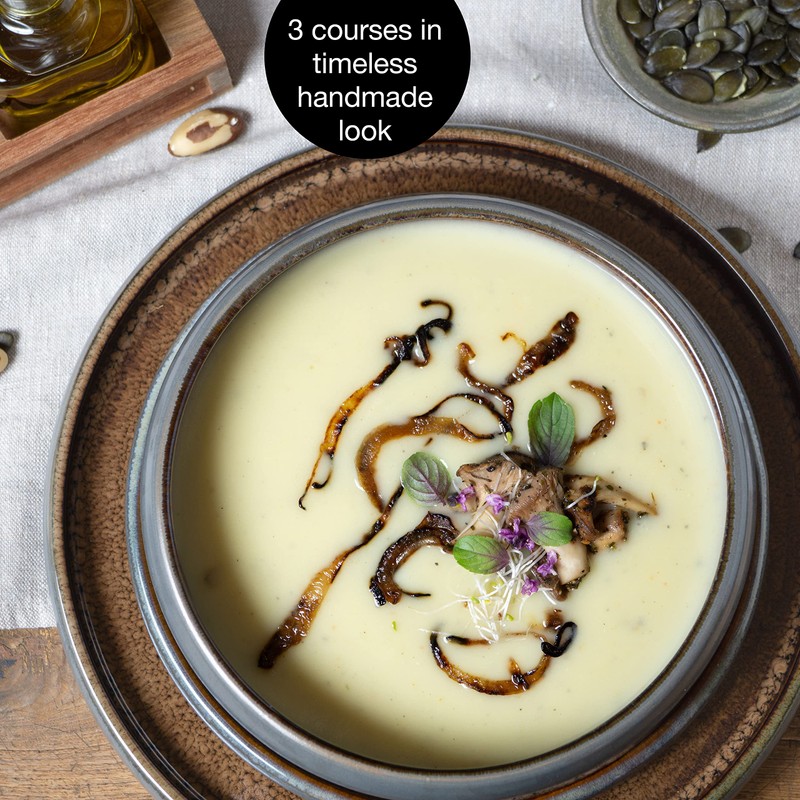 Solid 12-Piece Stoneware Dinnerware Set for 4 | Plate and