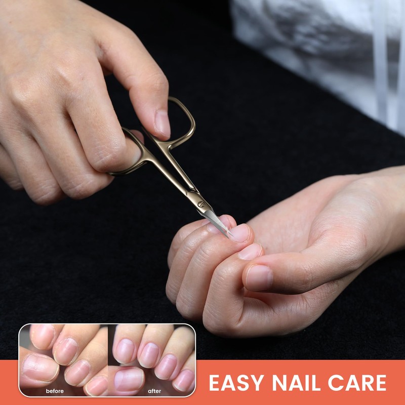 BEZOX Curved Nail Cuticle Scissors - Precision Manicure Scissors Cuticle