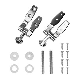Meaferks Universal Toilet Seat Hinges, Toilet Seats Bolts Screws Nuts, Sturdy Copper Toilet Seat Fittings, Easy Installation, 1 Set, Replacement Parts for Wood Toilet Seats (MFH04)