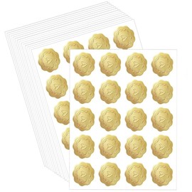 500 PCS Gold Envelope Heart Seal Stickers, Gold Embossed Wax Seal Looking Heart Envelope Seals, Self-Adhesive Heart Envelope Seal Wax Looking Stickers Labels for Wedding Party (QX147)