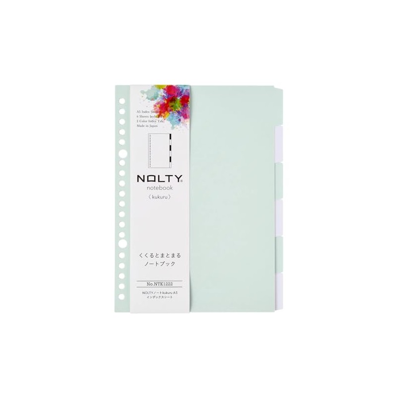 Noritsu NTK1222 NOLTY Notebook Kukuru A5 Index Sheet, Green