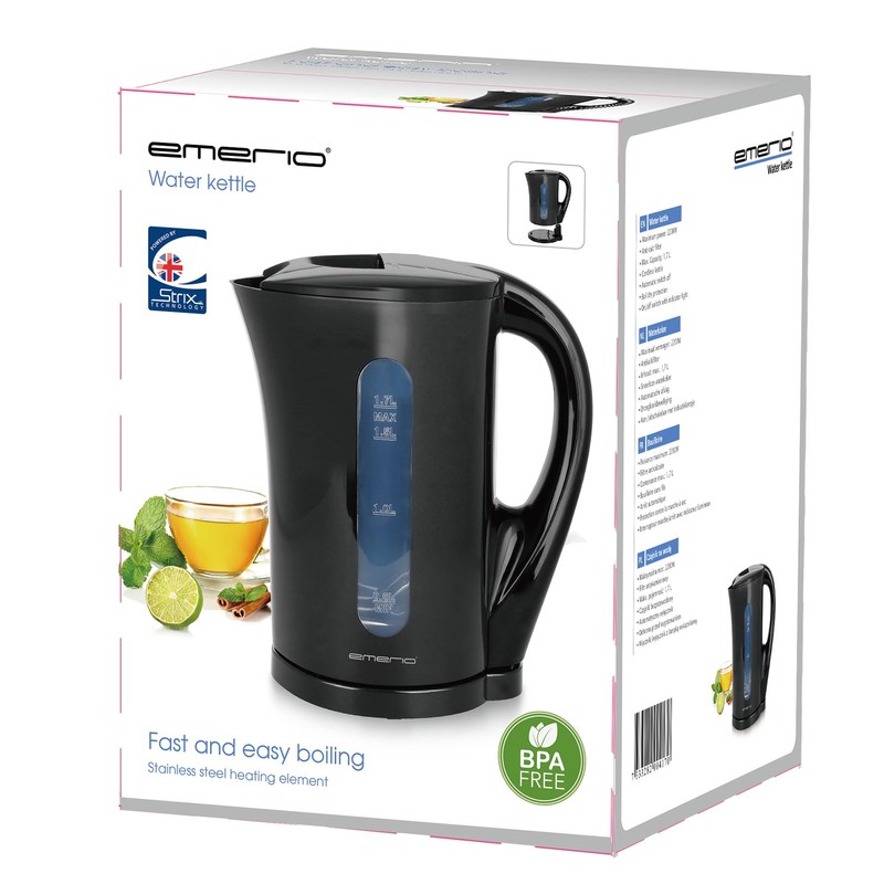 Emerio Basic Kettle | Plastic BPA Free | 1.7 L