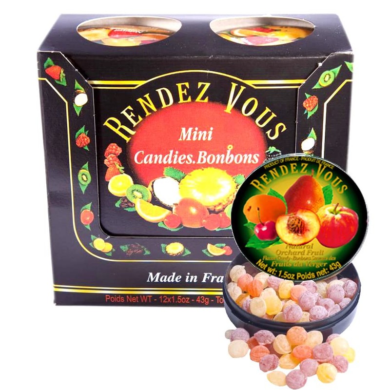 Rendez Vous, French Mini Candies, Orchard Fruit, 1.5 oz (Pack