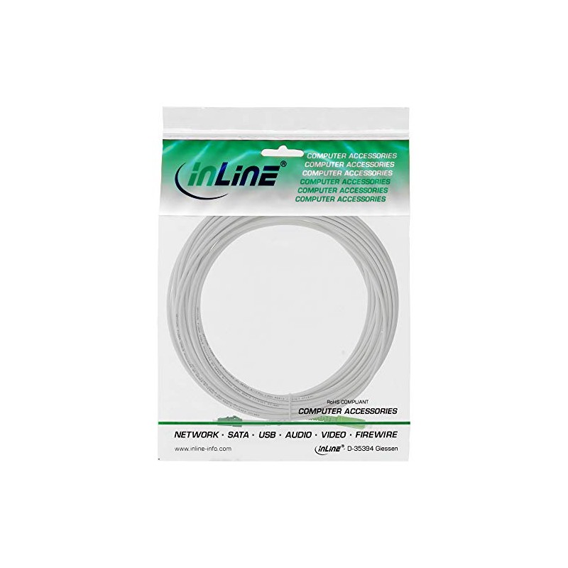 InLine® LWL Simplex Cable, FTTH, LC/APC 8° to SC/APC 8°,