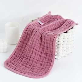 ZQCZQC Muslin Burp Cloths for Baby,100% Cotton Baby Washcloths for Baby, Large 20''X 10'' Super Soft and Absorbent,10 Pack (Bean Purple, 25 * 50)