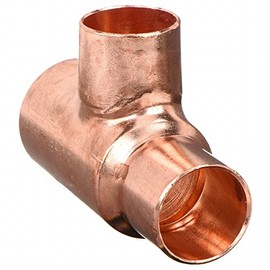 PAKA HAND TOOLS 3/4inch x 1/2inch x 1/2inch Copper Tee Pressure Pipe Fitting for Plumbing (2 pack)