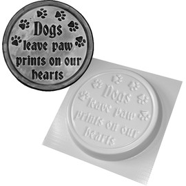 dennycraftmoulds Dogs Leave Paw Prints On Our Hearts Concrete Garden Mould Pet Grave Marker Reusable Plastic ABS Mold