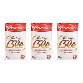 Francine Farince de Ble Tous Usages - French T45 All Purpose Wheat Flour (3 Pack, Total of 3kg)