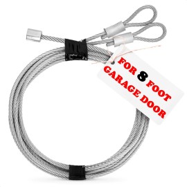 Burius Garage Door Cable for 8 ft Door – 9 ft 7 in Long Heavy Duty 304 Steel