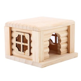 Log House Toy for Pet Hamster, Quality Wooden House Relaxation Area Pet Cage Accessories for Chinchilla Ferrets Rodents Small Animals